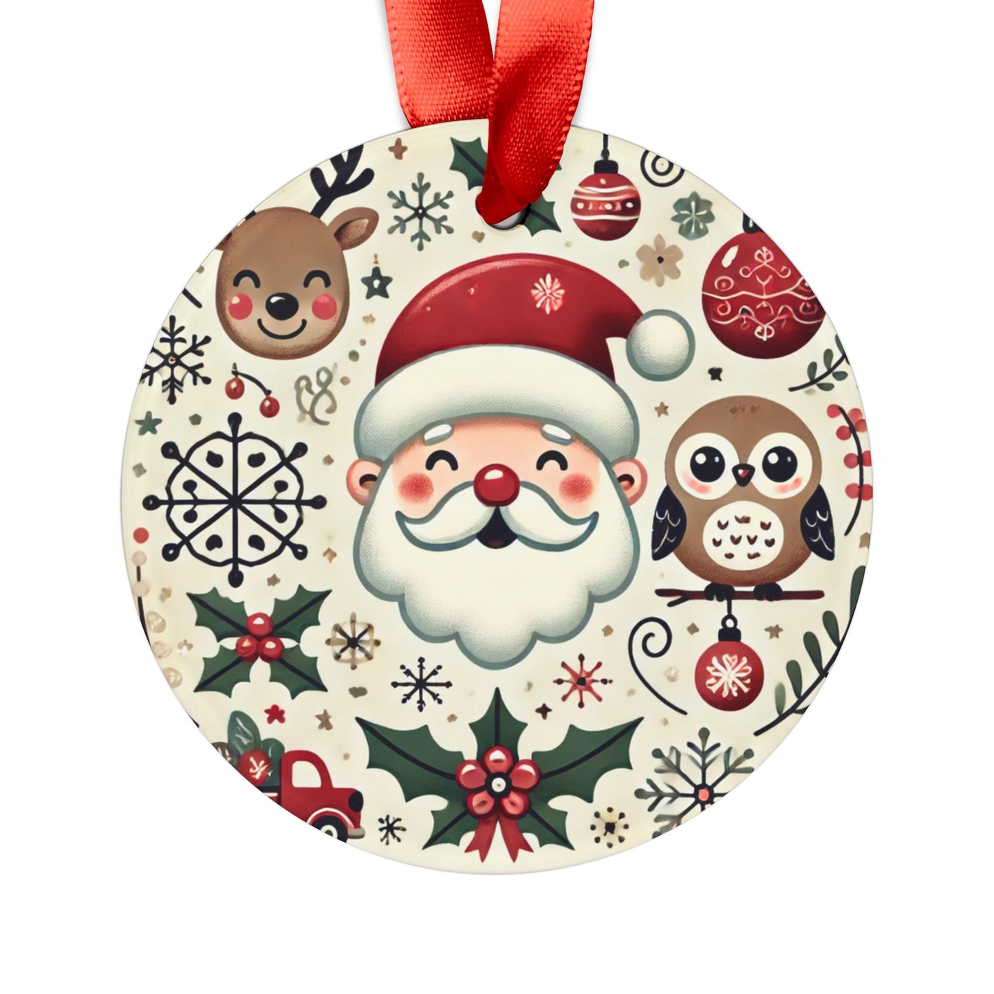 Smiling Santa montage - Acrylic Ornament