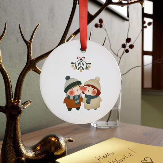 Cute mistletoe kiss - Acrylic Ornament